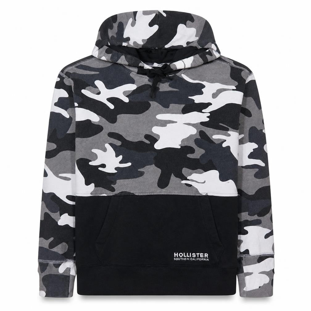 Hollister Men's Multicoloured Camo Pullover Hoodie XS