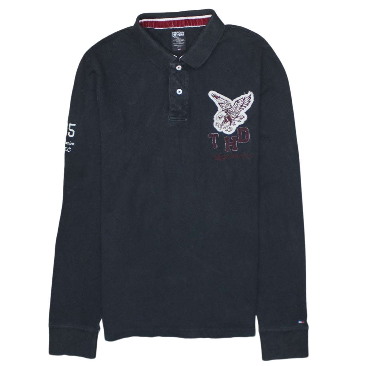 Tommy Hilfiger Men's Black Long Sleeve Polo Shirt Size M