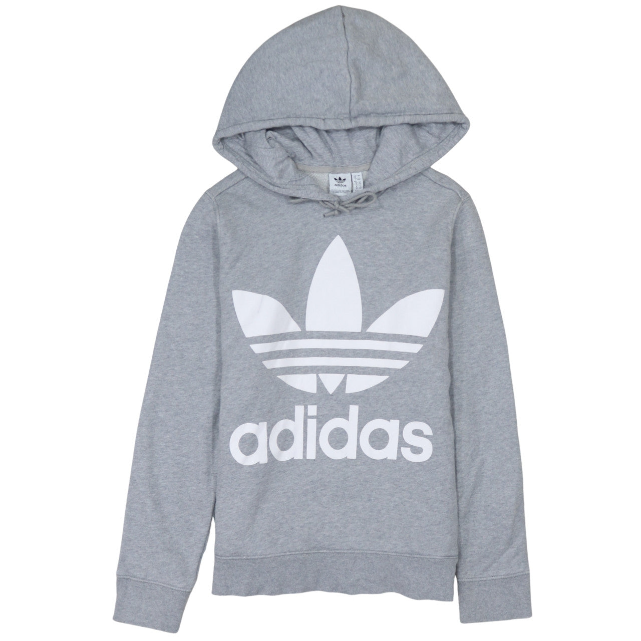 Adidas Womens Grey Hooded Pullover Hoodie UK 12