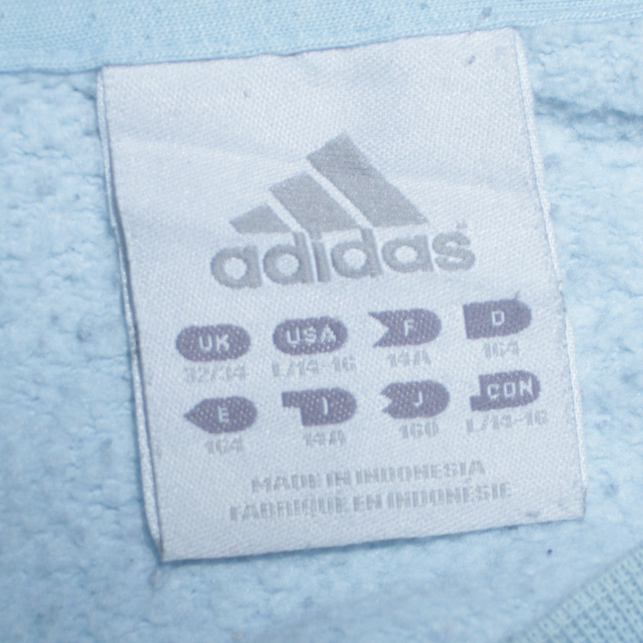 Adidas Boys Blue Colourblock V-Neck Pullover Sweatshirt Size 13-14 Years