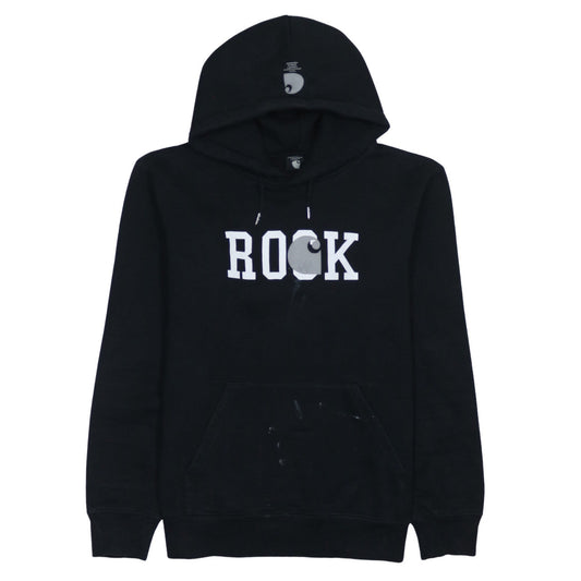 Carhartt Men’s Black Rock Pullover Hoodie Medium Graphic Fleece