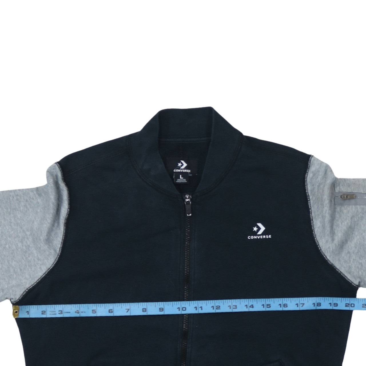Converse Men's Blue Grey Full Zip Sweatshirt Size L