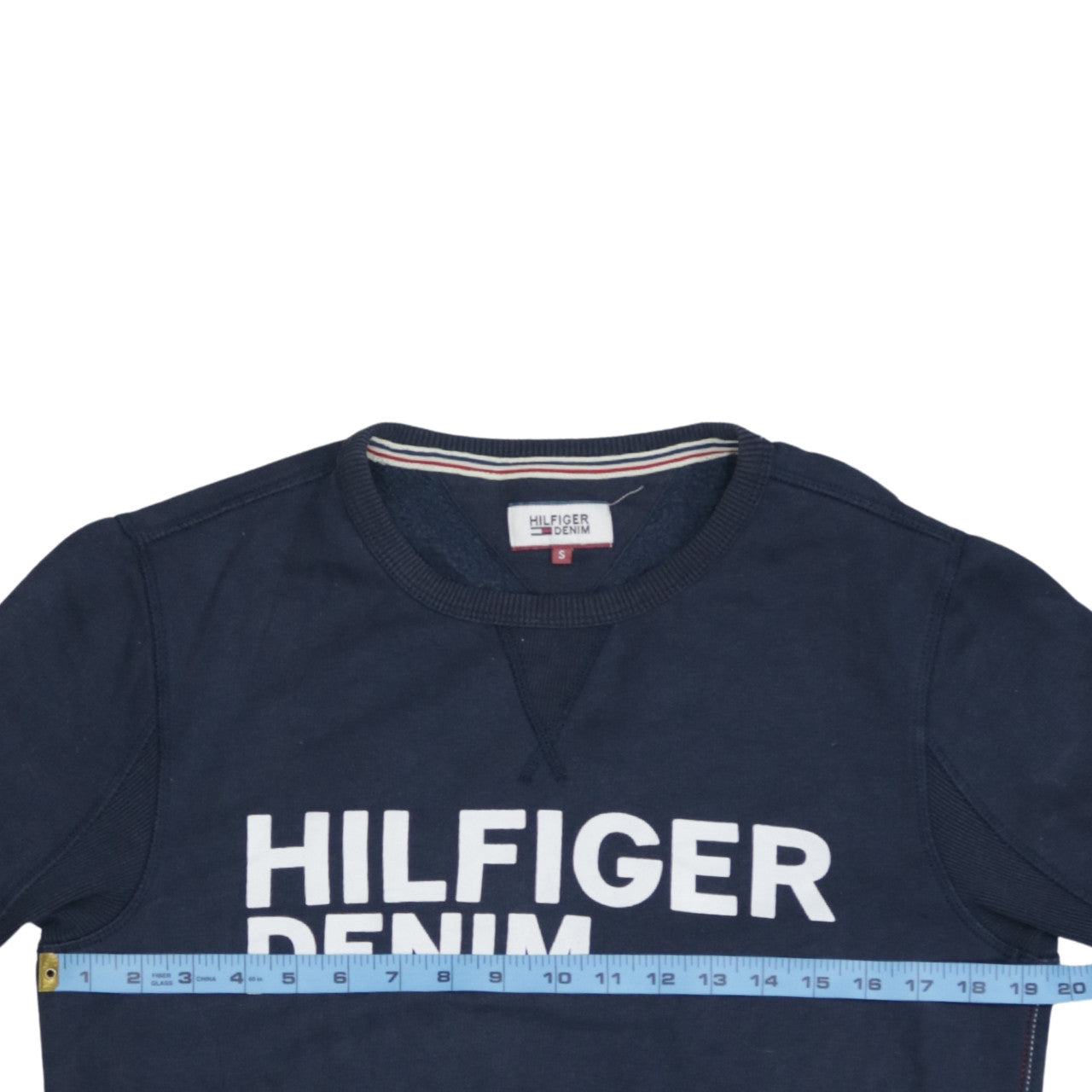 Hilfiger Denim Men's Blue Crew Neck Logo Sweatshirt Size S
