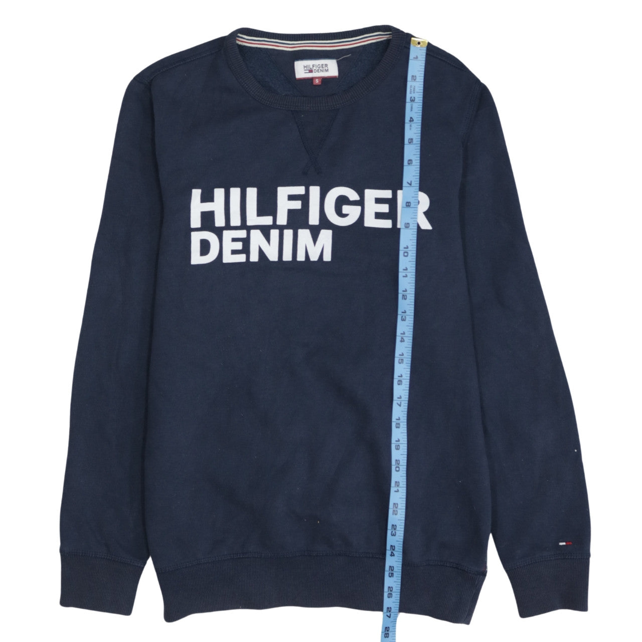 Hilfiger Denim Men's Blue Crew Neck Logo Sweatshirt Size S