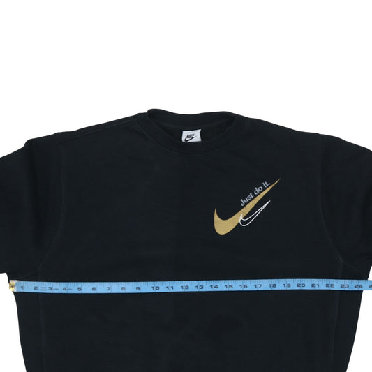 Nike Men's Black Gold Logo Pullover Sweatshirt M