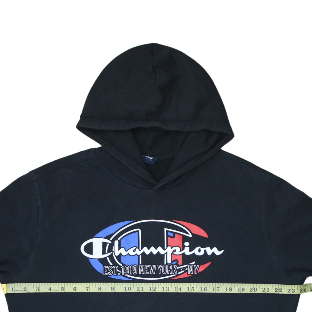 Champion Men's Black XL Pullover Hoodie Fleece Graphic Sweatshirt
