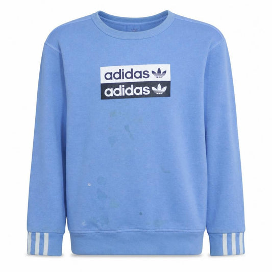 Adidas Boys Blue Crew Neck Pullover Sweatshirt Size 11-12 Years