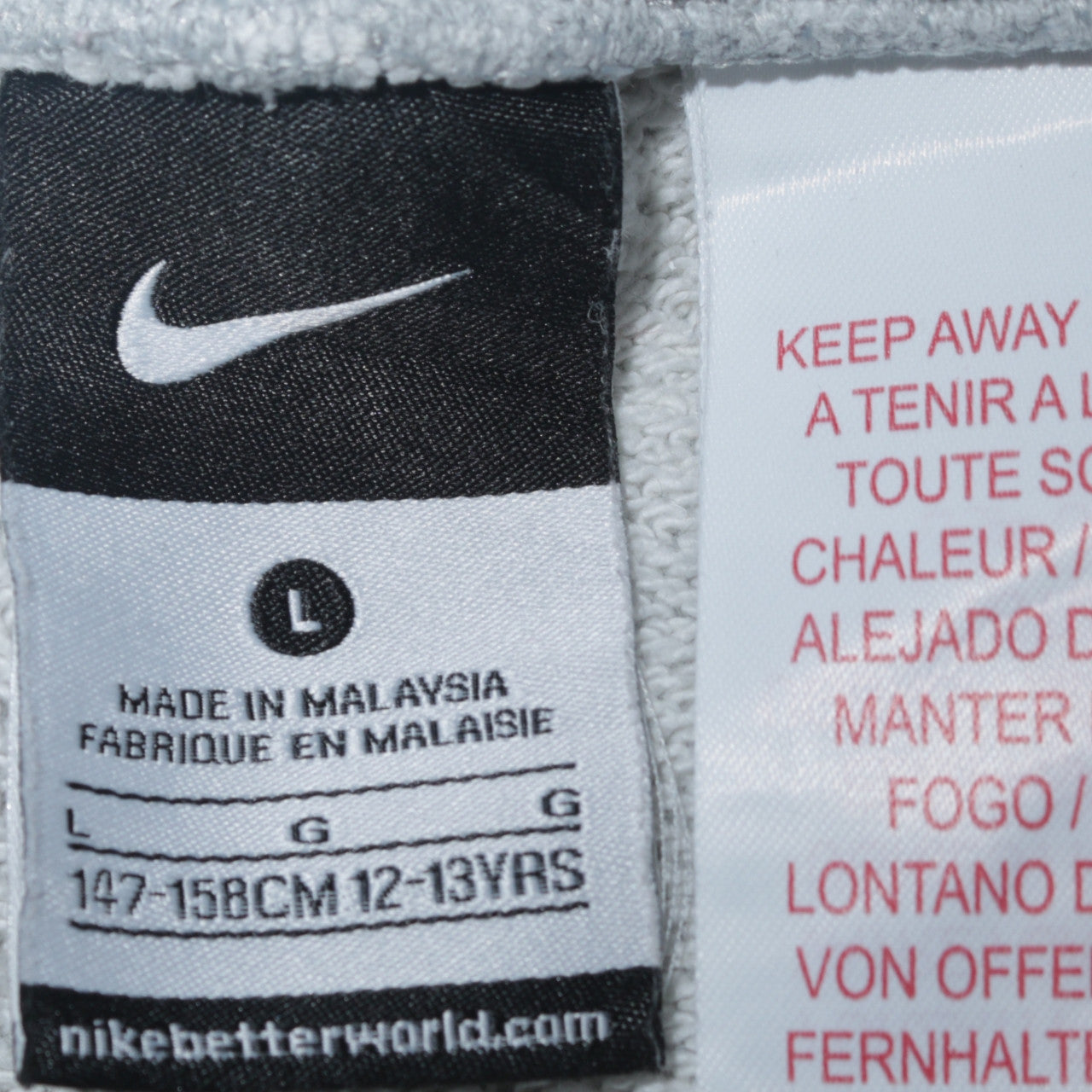 Nike Boys Grey Sweatpants 12-13 Years Regular Fit Cotton Sports Joggers