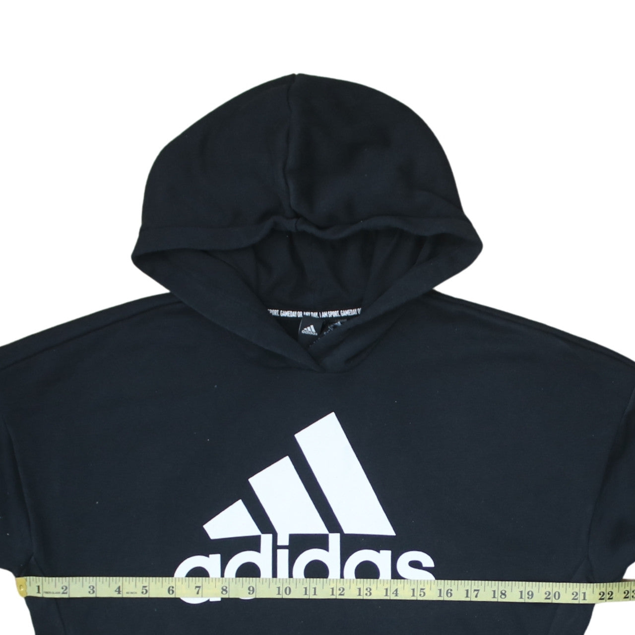 Adidas Women's Black Pullover Hoodie Size 12-14 Logo Cotton Blend