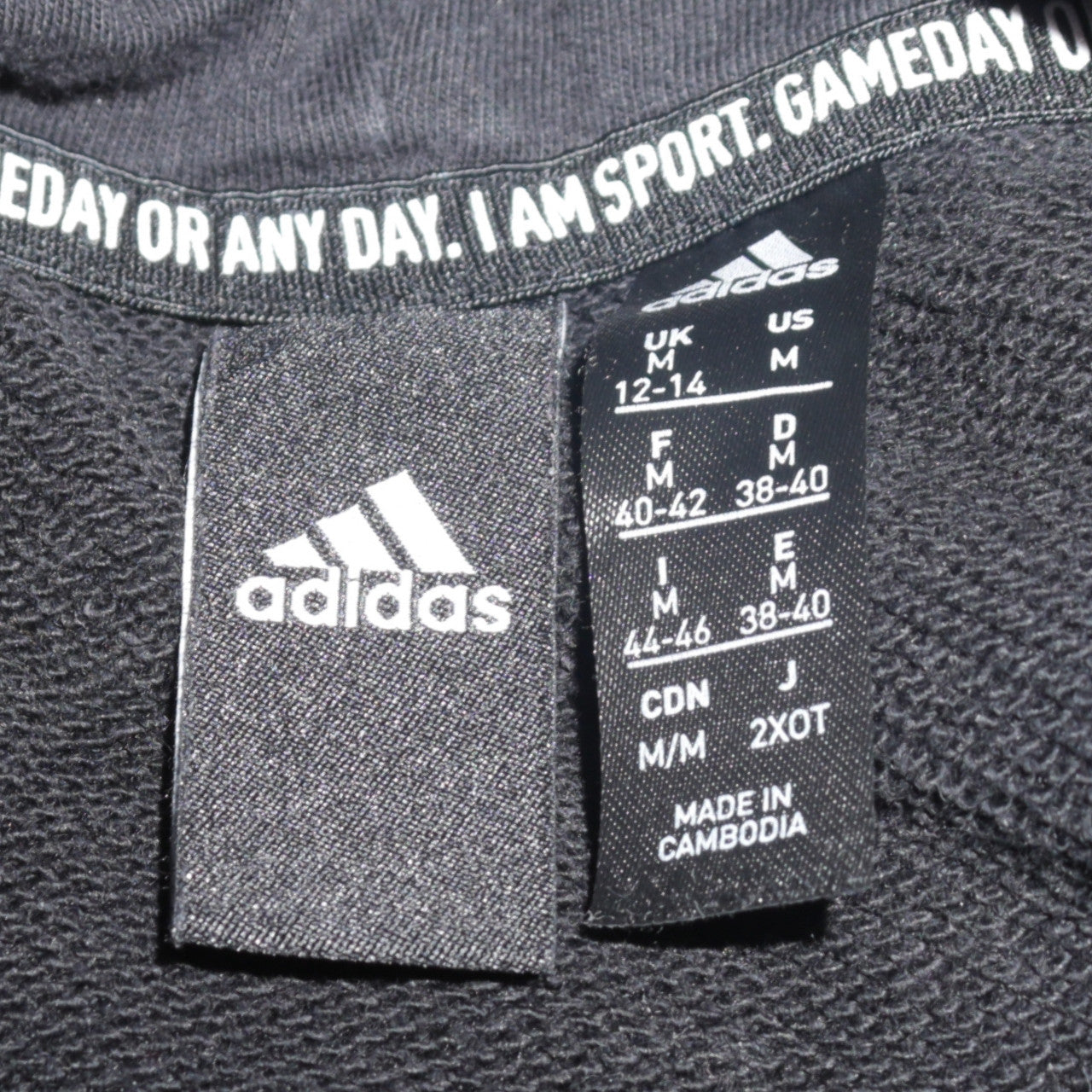 Adidas Women's Black Pullover Hoodie Size 12-14 Logo Cotton Blend