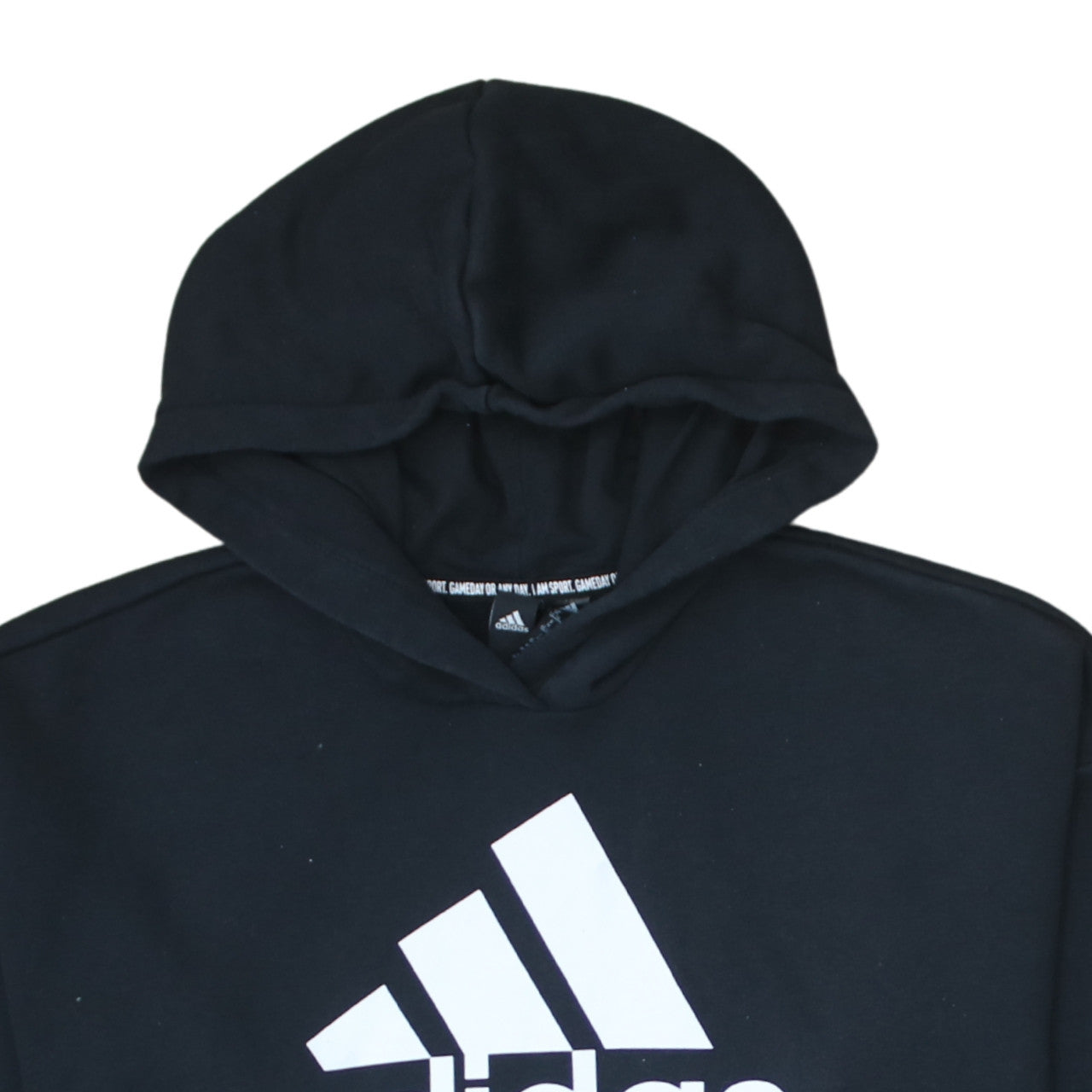 Adidas Women's Black Pullover Hoodie Size 12-14 Logo Cotton Blend