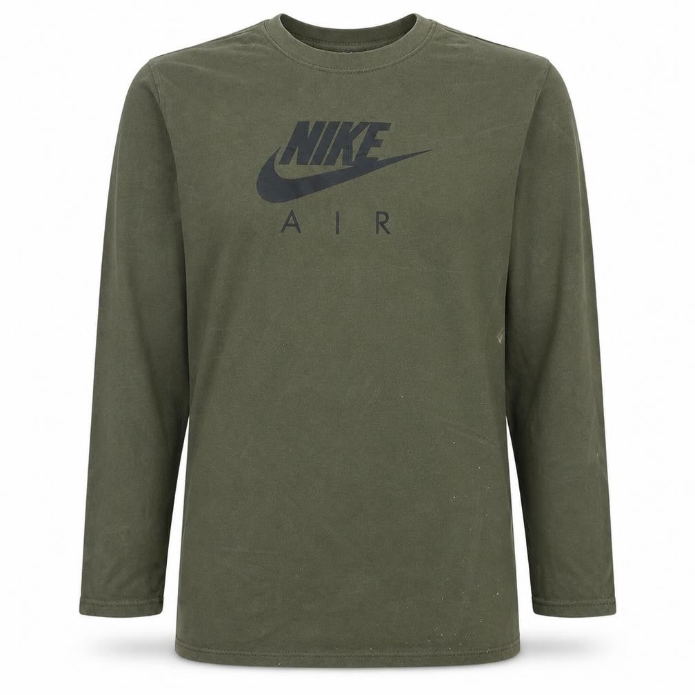 Nike Men's Green XS Pullover Sweatshirt Crew Neck Logo Cotton Top