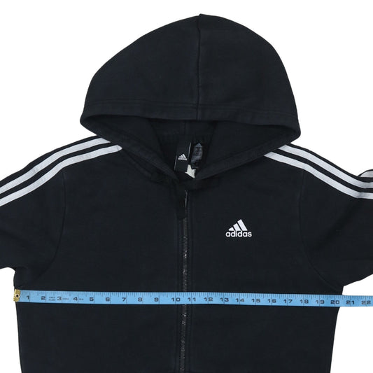 Adidas Men's Black Full Zip Hoodie Small Logo Sportswear