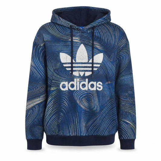 Adidas Womens Blue Graphic Pullover Hoodie Size 16
