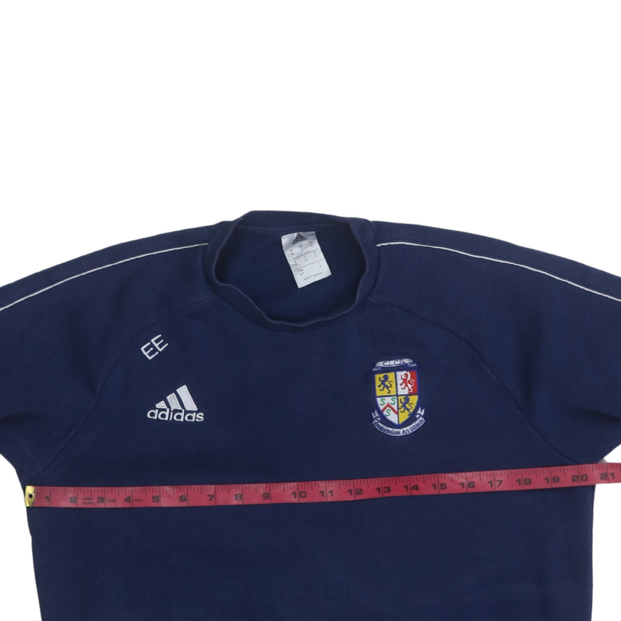Adidas Men's Blue Pullover Sweatshirt Small Embroidered Sports Crest