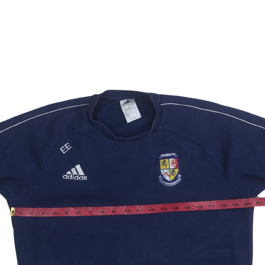 Adidas Men's Blue Pullover Sweatshirt Small Embroidered Sports Crest