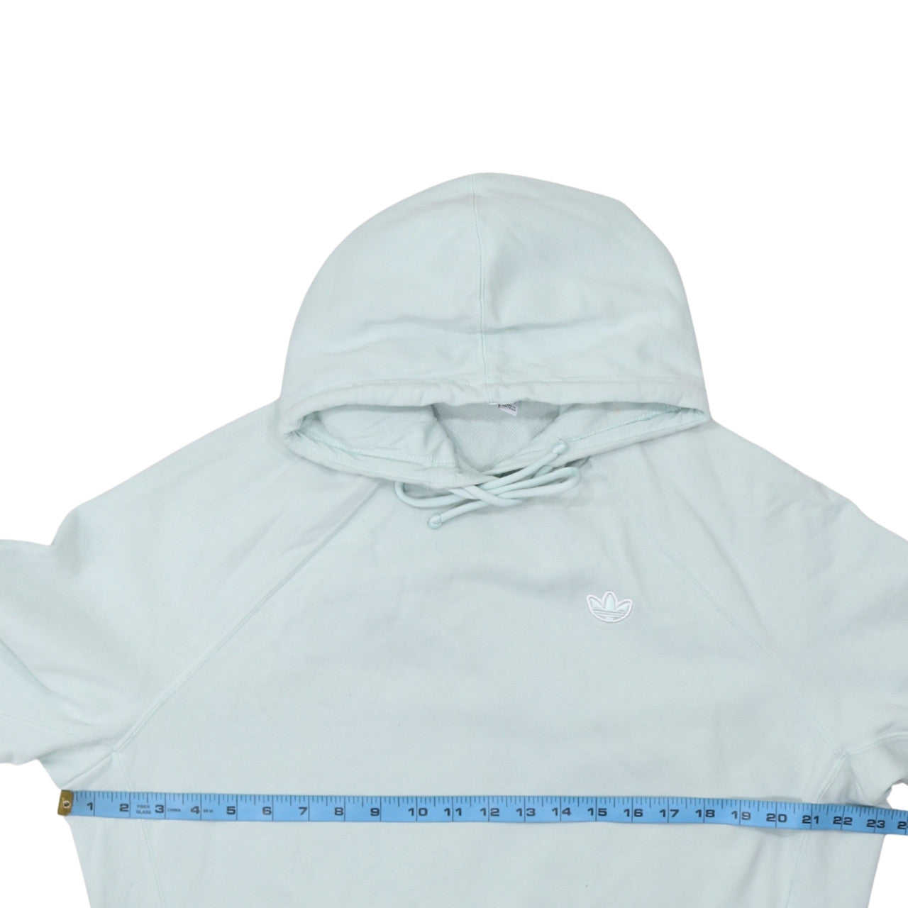 Adidas Women Mint Green Hooded Pullover Sweatshirt Size 8 Cotton Blend