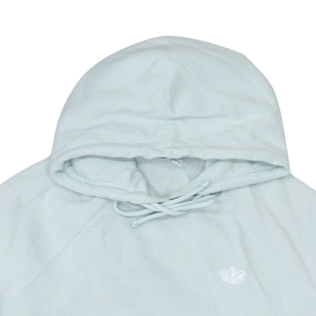 Adidas Women Mint Green Hooded Pullover Sweatshirt Size 8 Cotton Blend