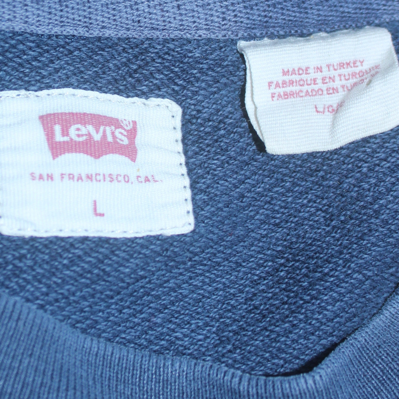 Levi's Mens Blue Logo Crew Neck Pullover Sweatshirt Size L