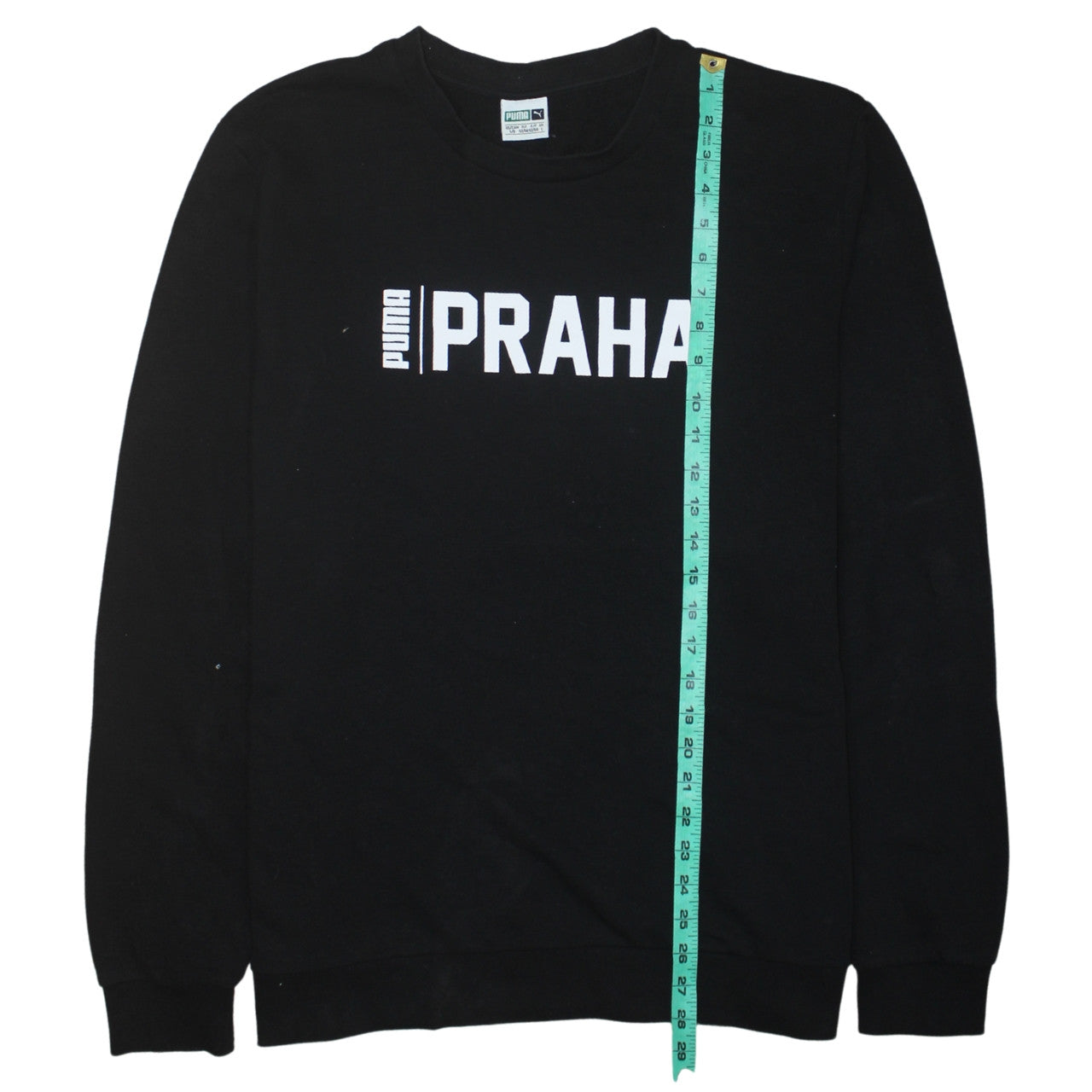 Puma Men's Black Praha Logo Pullover Sweatshirt L