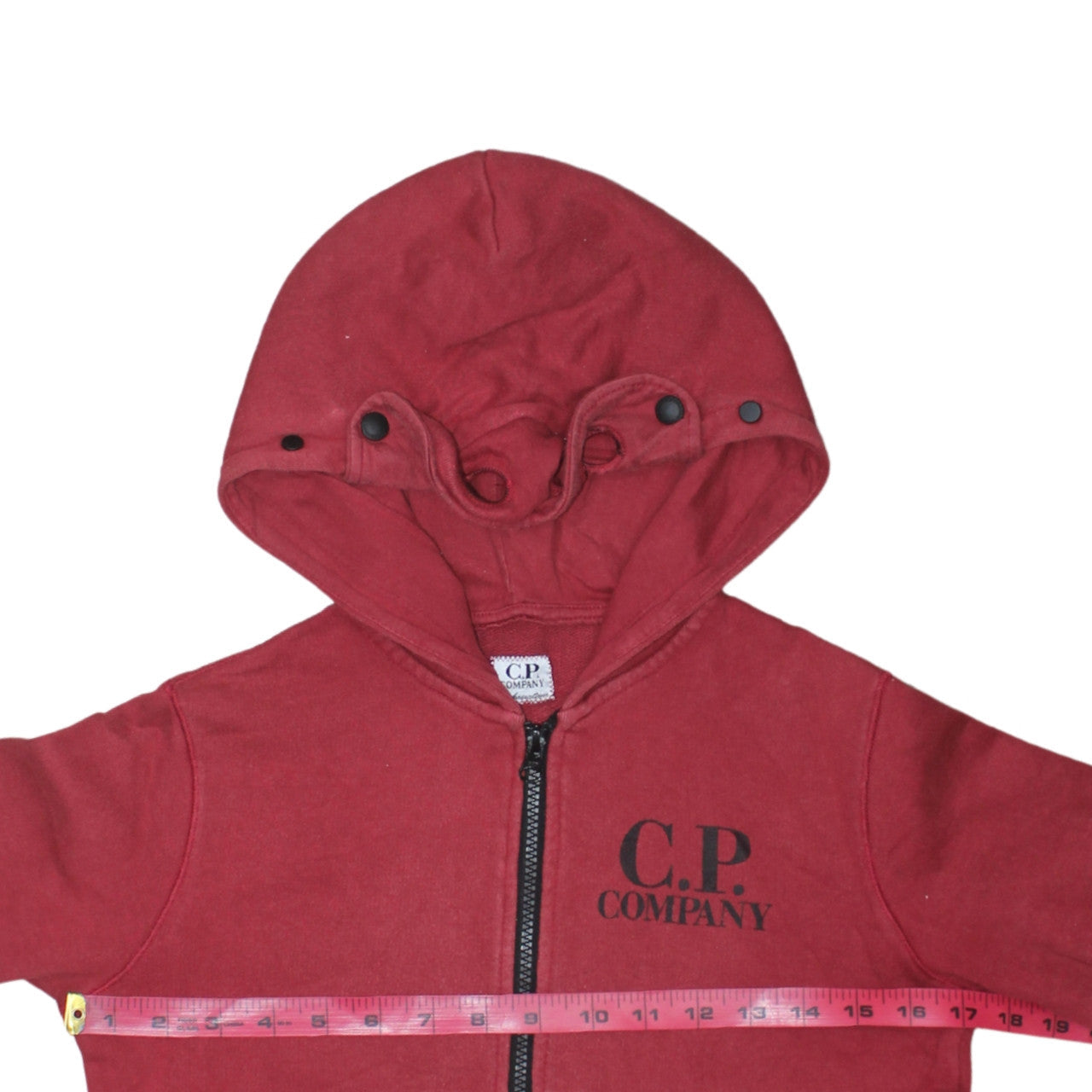 C.P. Company Boys Red Full Zip Hoodie 10 Years 100% Cotton Casual