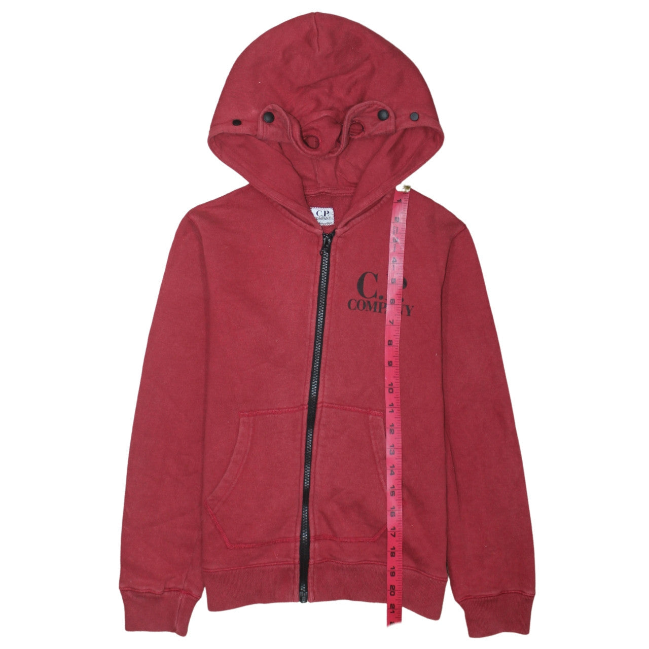 C.P. Company Boys Red Full Zip Hoodie 10 Years 100% Cotton Casual