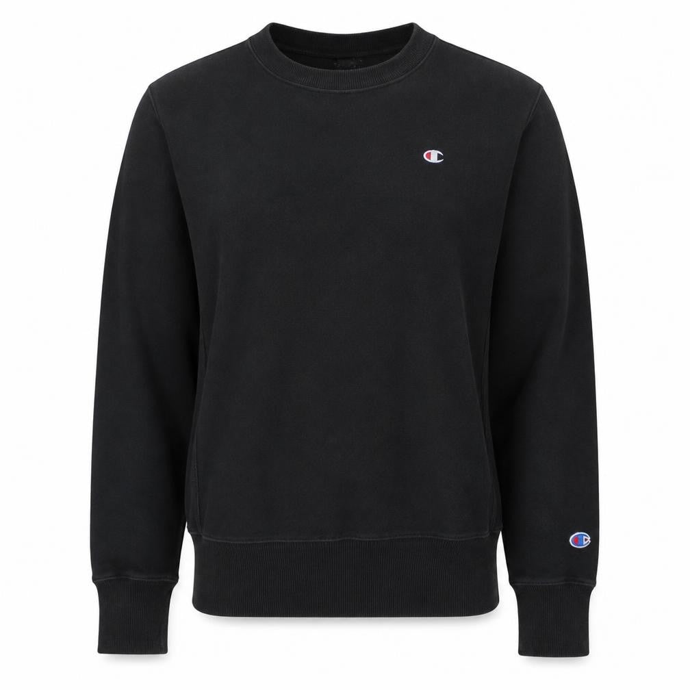 Champion Men's Black Small Reverse Weave Pullover Sweatshirt