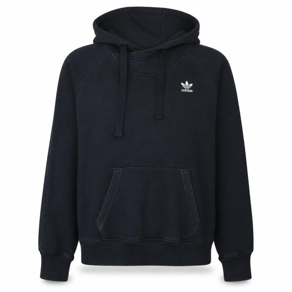 Adidas Womens Black Pullover Hoodie Size 12 Logo Graphic