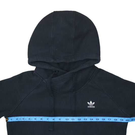 Adidas Womens Black Pullover Hoodie Size 12 Logo Graphic