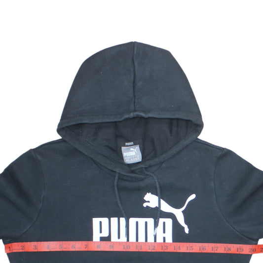 Puma Womens Black Logo Pullover Hoodie Size 12