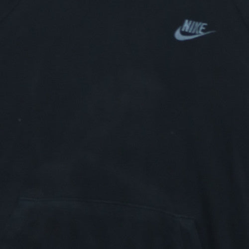 Nike Men's Black Pullover Hoodie Small Fleece Logo Sweatshirt