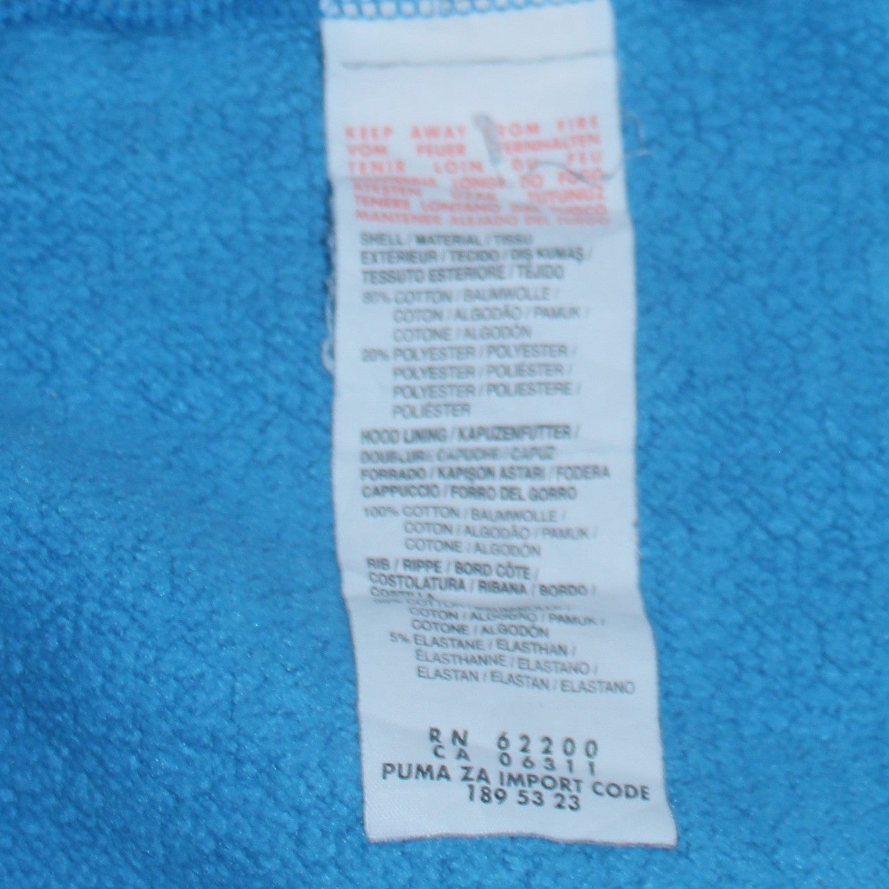 Puma Men's Blue Pullover Hoodie Size L with Logo Detail