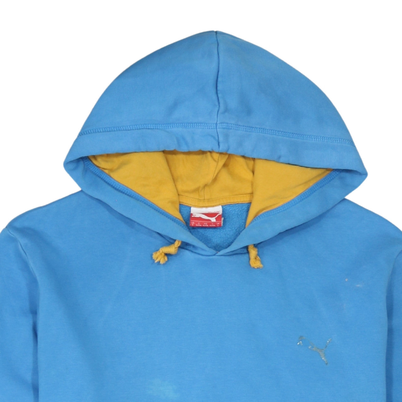 Puma Men's Blue Pullover Hoodie Size L with Logo Detail