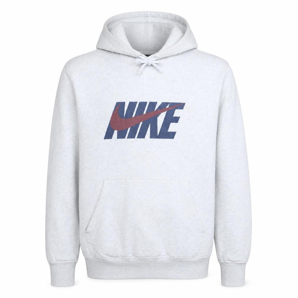 Nike Men's Grey Pullover Hoodie M Logo Sports Sweatshirt
