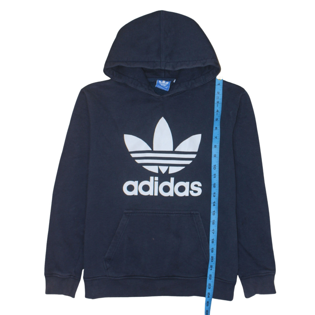 Adidas Mens Blue Pullover Hoodie S Graphic Trefoil Sweatshirt