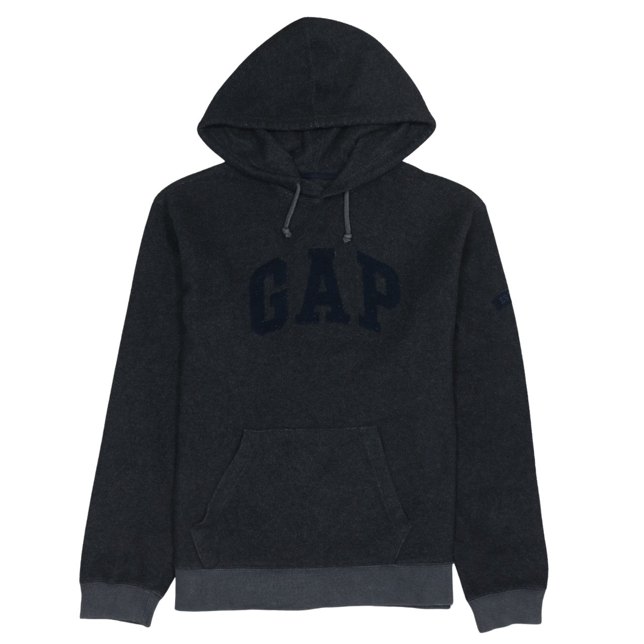 GAP Mens Grey Pullover Hoodie S Fleece Logo Hooded Sweatshirt