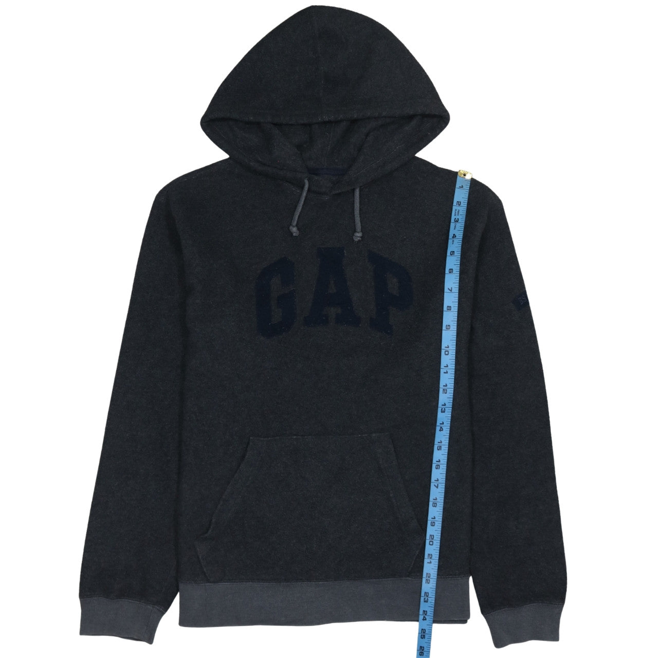 GAP Mens Grey Pullover Hoodie S Fleece Logo Hooded Sweatshirt