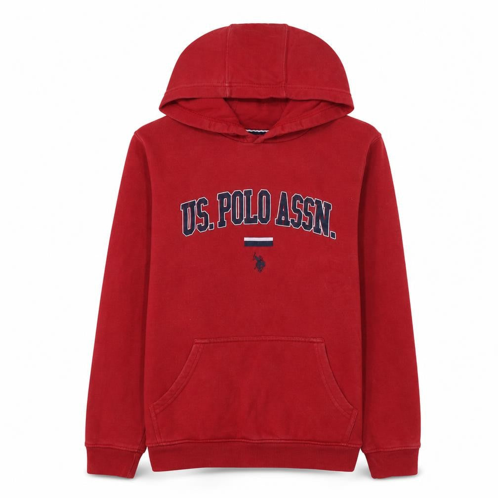 U.S. Polo Assn. Boys Red Pullover Hoodie 14-15 Years Cotton Blend Casual