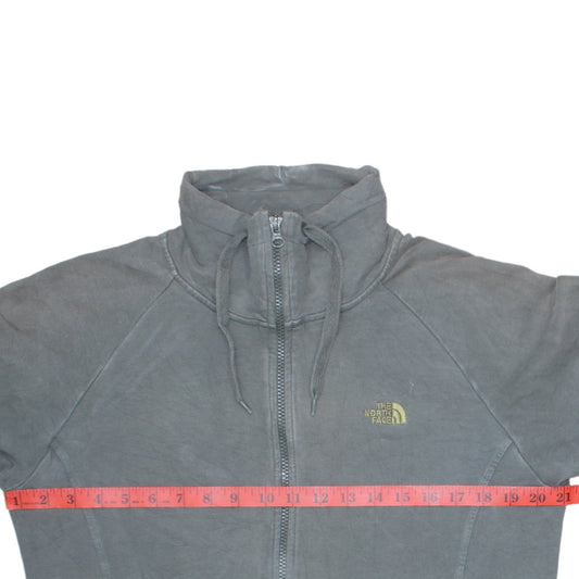The North Face Women Grey Full Zip Hoodie Size M Cotton Blend