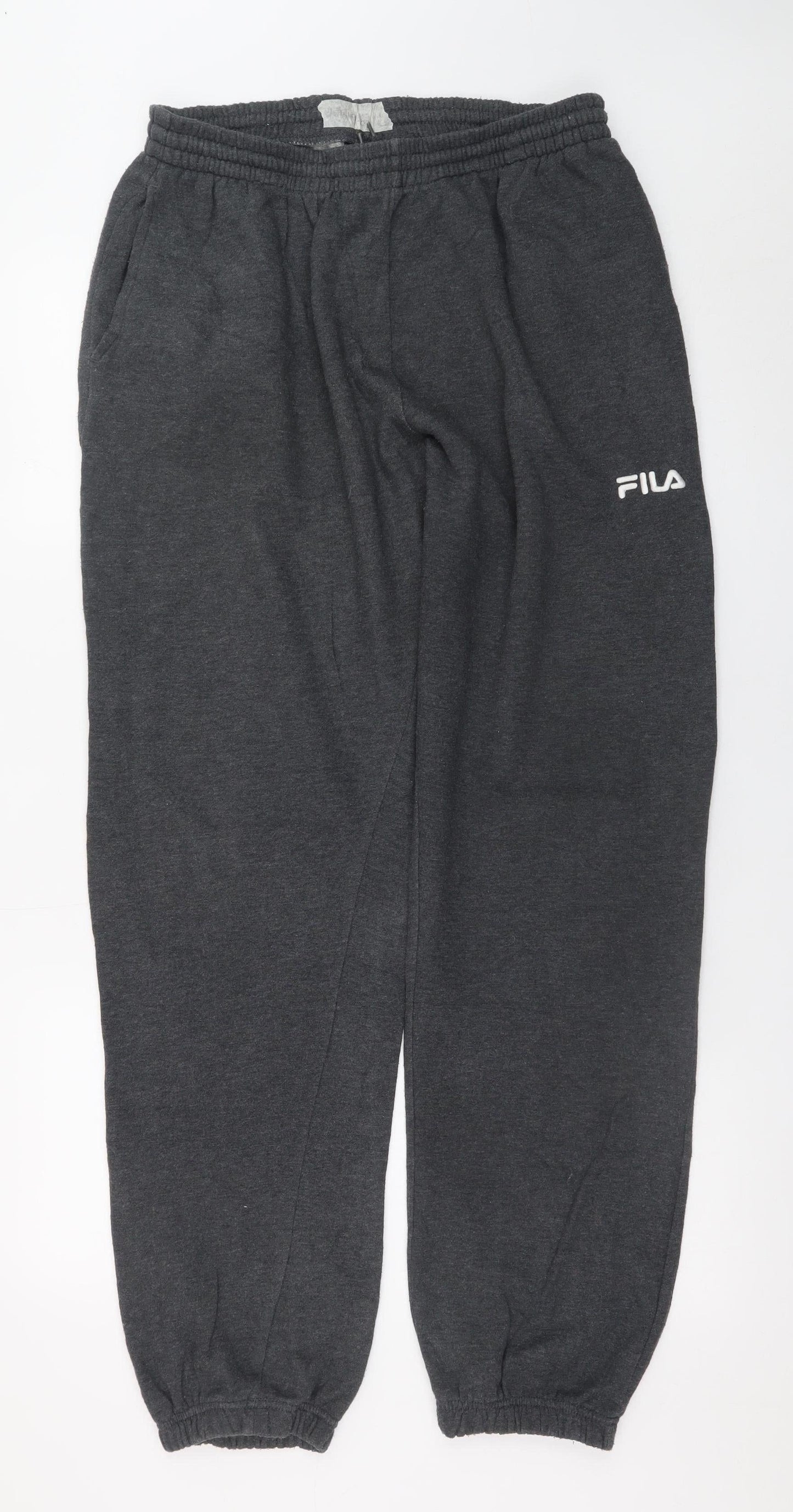 Fila Mens Grey L Sweatpants Regular Fit Logo Joggers