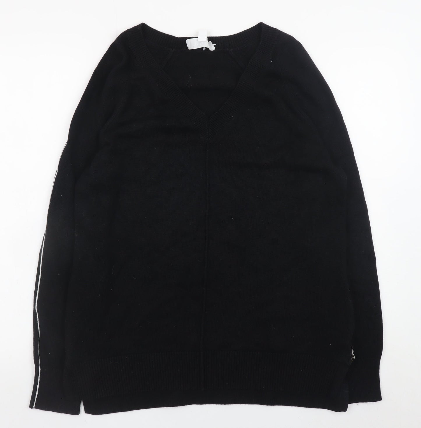 The White Company Women Black M V-Neck Pullover Jumper
