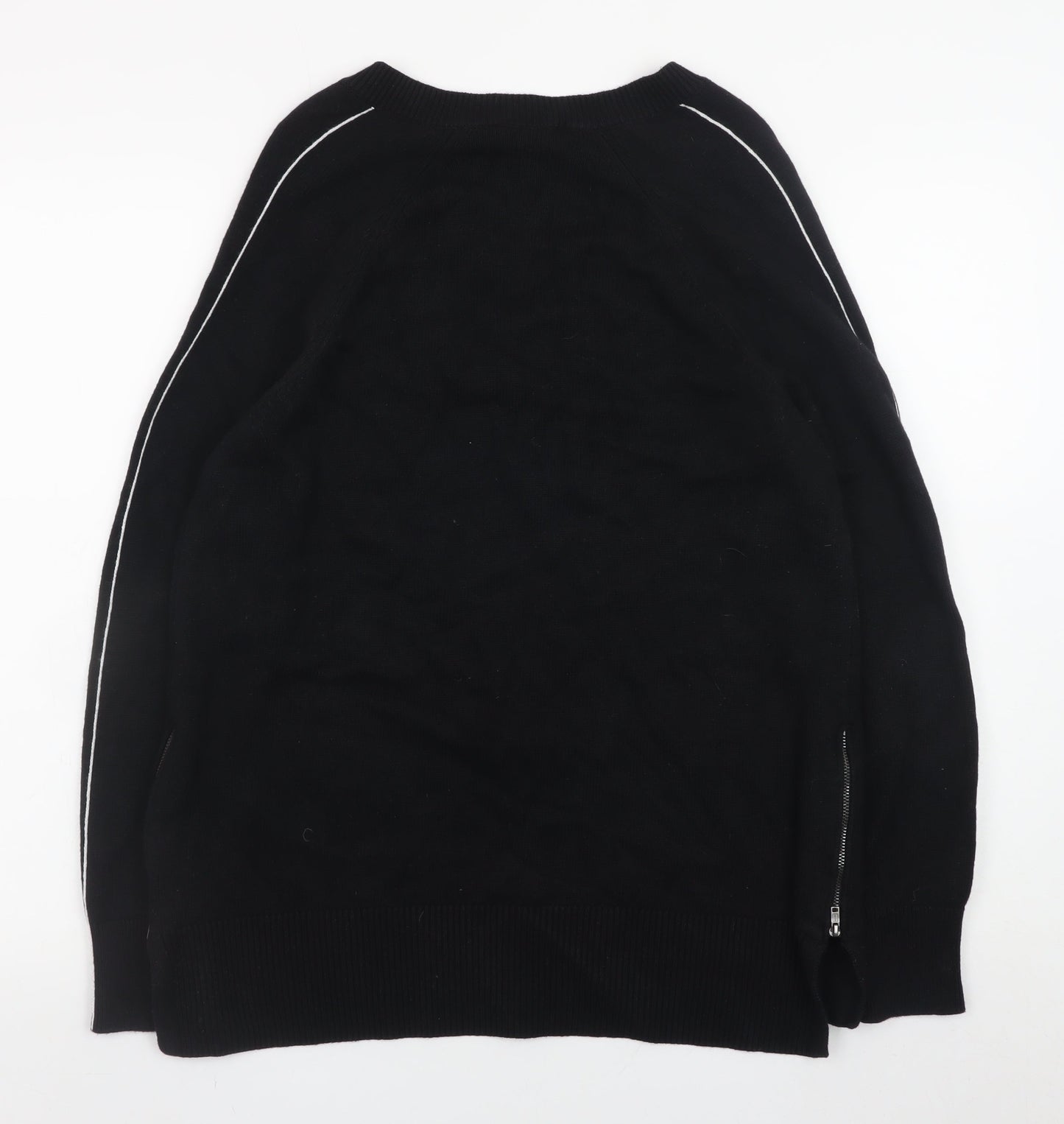 The White Company Women Black M V-Neck Pullover Jumper