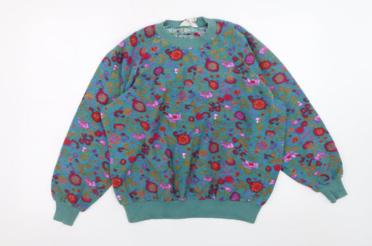 Forenza Women's Multicoloured Floral Wool Blend Pullover Jumper M