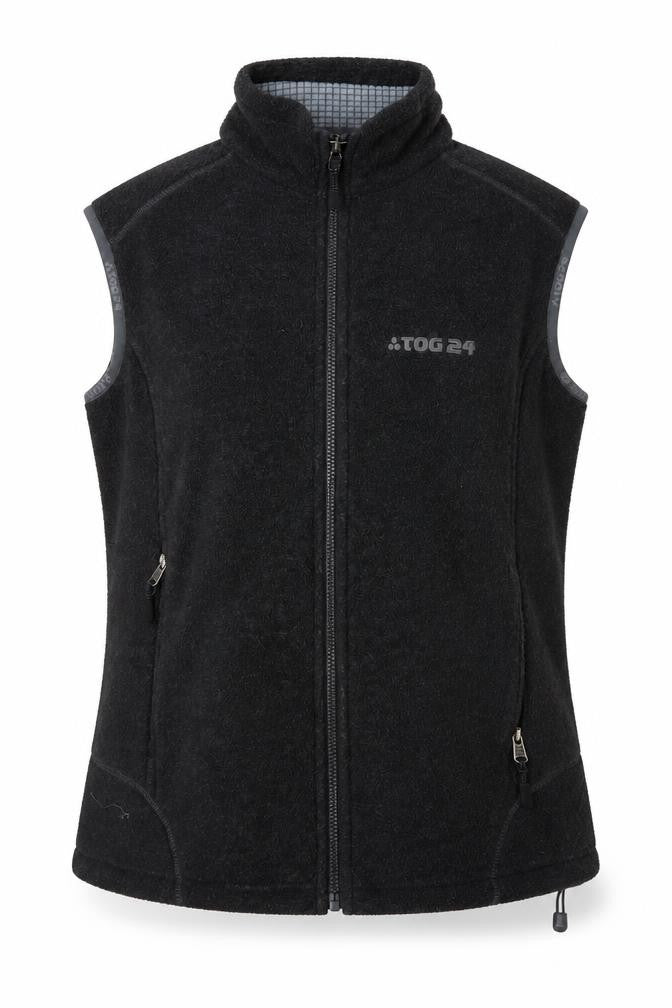 TOG24 Womens Black Fleece Waistcoat Bodywarmer Size 10