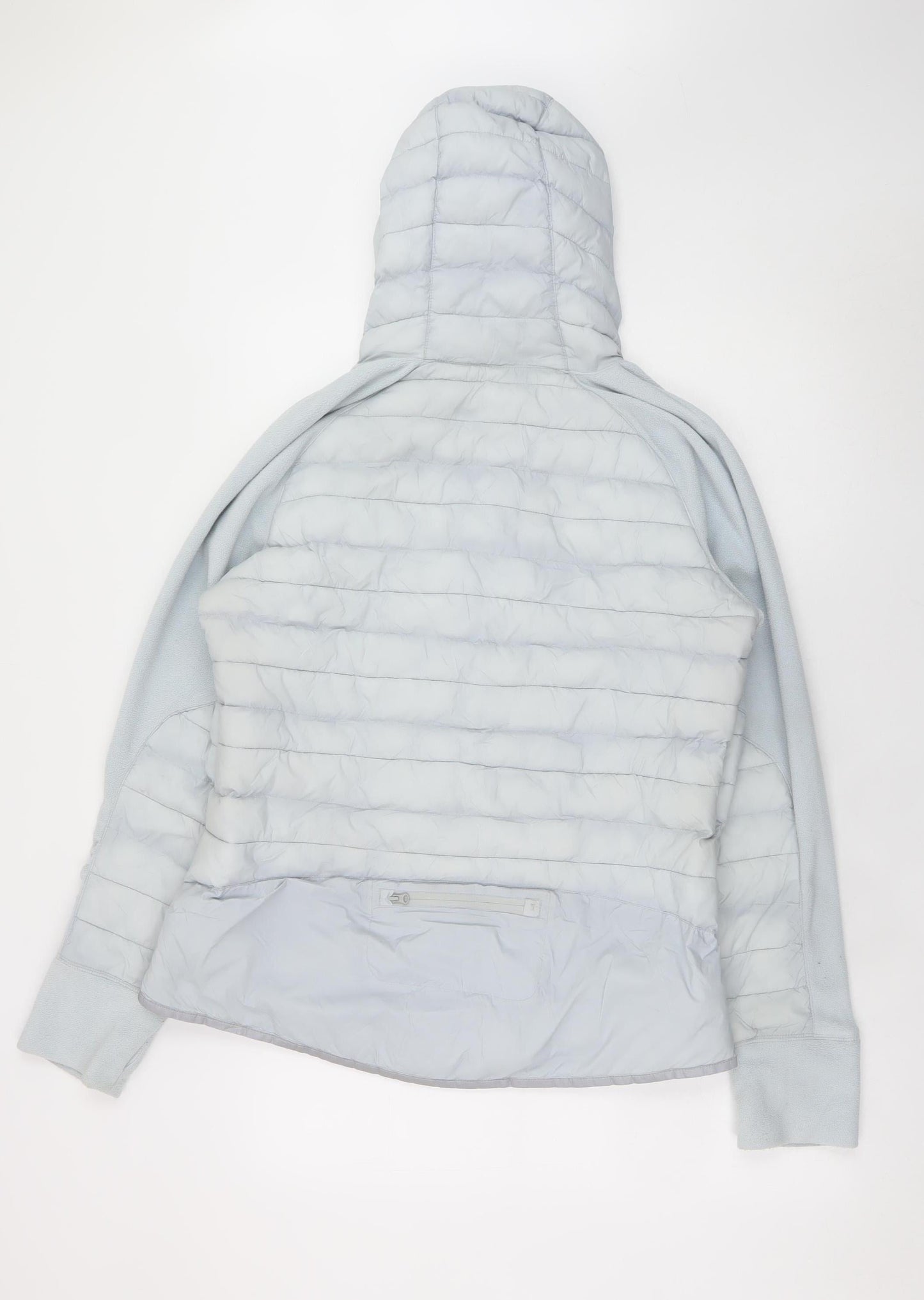 GapFit Womens Grey Hooded Puffer Jacket Size L Lightweight