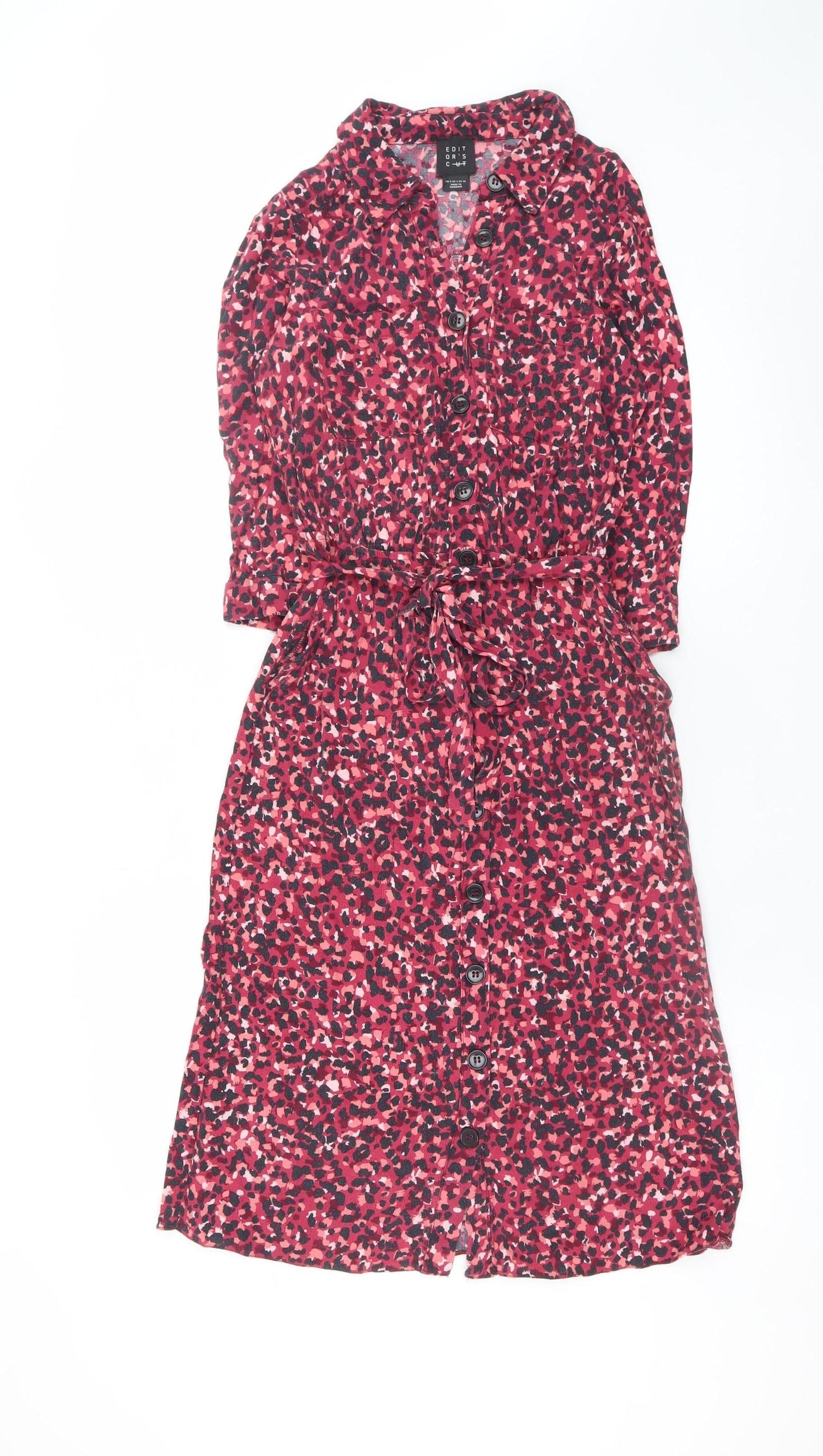 Editor's Cut Women's Multicoloured Animal Print Shirt Dress Size 8