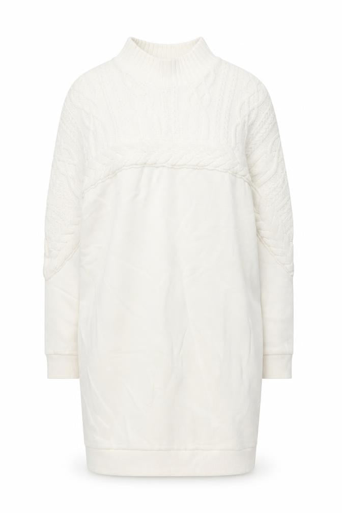 River Island Women’s White Knit Sweater Dress M High Neck Winter Style