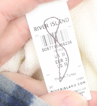 River Island Women’s White Knit Sweater Dress M High Neck Winter Style