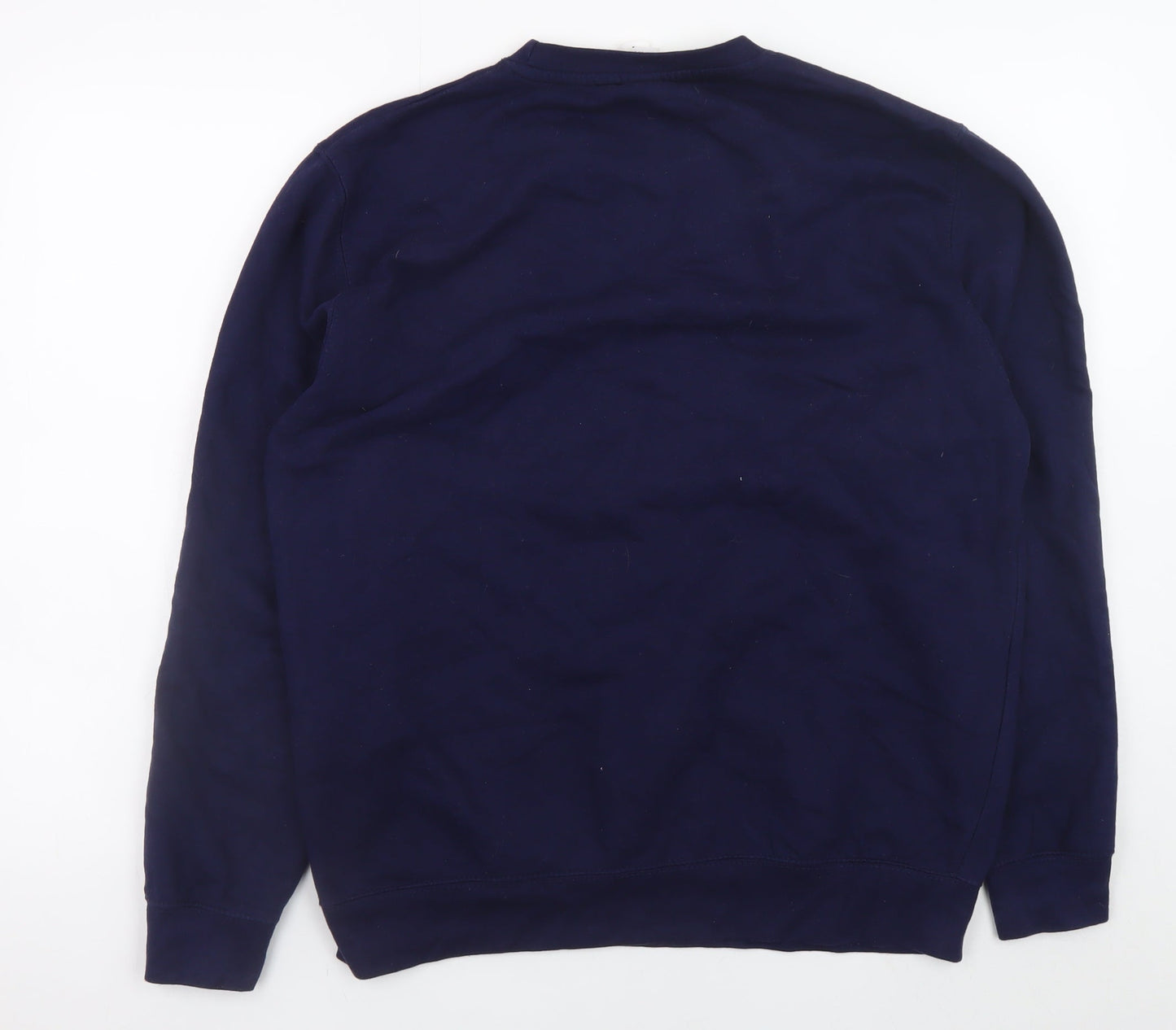 JustHoods Men's Blue Graphic Print Pullover Sweatshirt L