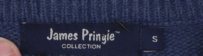 James Pringle Men's Blue Full Zip Knit Jumper Size S